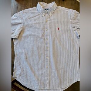 Ralph Lauren short sleeved seersucker button down